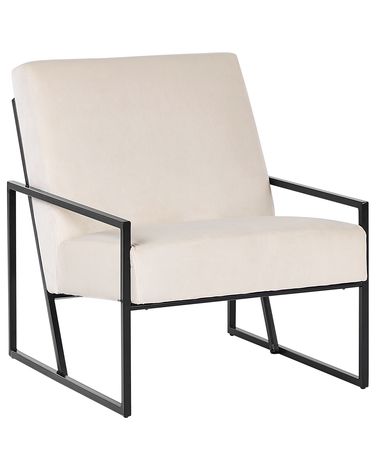 Fauteuil DELARY Velours Beige clair