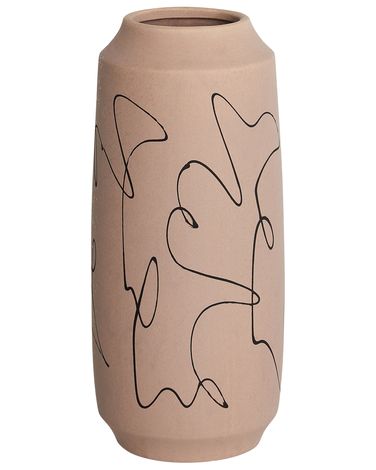 Bloemenvaas SUNFISH Steengoed 33 cm Zandbeige