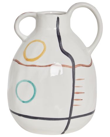 Bloemenvaas DORY Steengoed 28 cm Wit