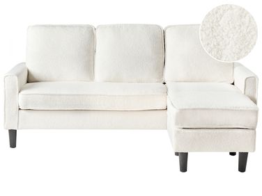 Sofa 3 Seater AVESTA Boucle White with Ottoman