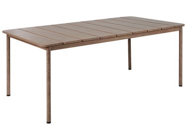 Garden Dining Table FLAVIA 185 cm 96 cm Metal Brown