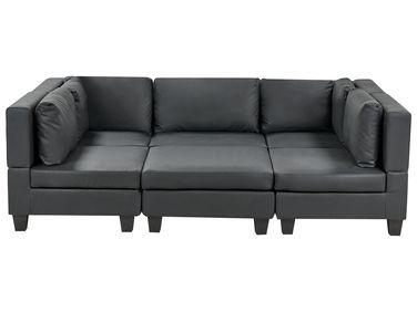 Modulaire U-vormige bank 5-zits UNSTAD Kunstleer Zwart