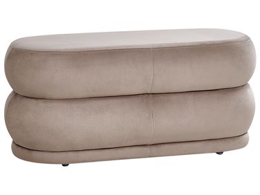 Banc rembourré ELLENDALE Velours Taupe