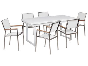 Garden Dining Set 6 Seater VALCANETTO/GROSSETO Metal White