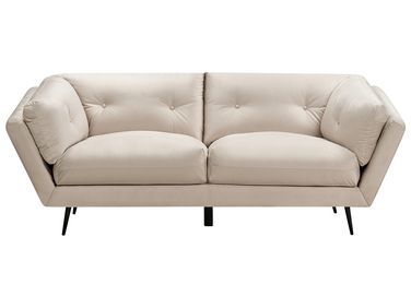 Sofa 3 Seater LENVIK Velvet Beige