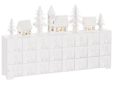 Décoration de Noël LED MUONIO Calendrier de l'Avent 24 cm Blanc