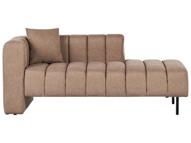 Linkszijdige chaise longue LANNILS Stof Lichtbruin