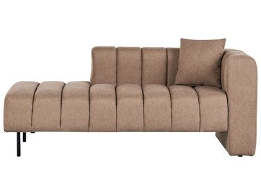 Rechtszijdige chaise longue LANNILS Stof Lichtbruin