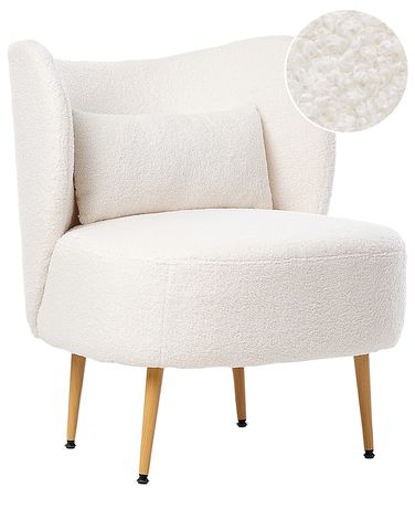 Fauteuil OTSBY II avec coussin Bouclé Blanc cassé
