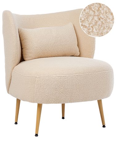 Fauteuil OTSBY II avec coussin Bouclé Beige