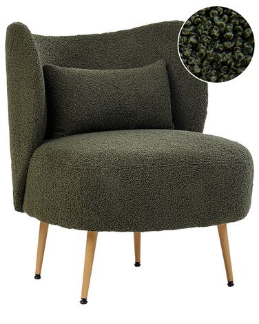 Armchair OTSBY II with Cushion Boucle Dark Green