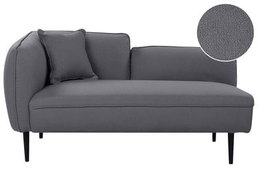 Chaise longue côté gauche CHEVANNES Bouclé Gris foncé