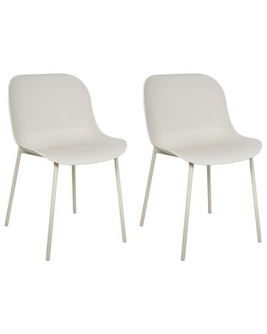 Set van 2 eetkamerstoelen BELOIT Lichtbeige