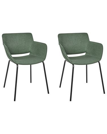 Set van 2 eetkamerstoelen AXTEL Stof Groen