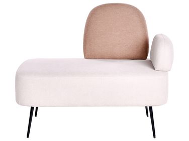 Rechtszijdige chaise longue ARCEY Stof Bruin