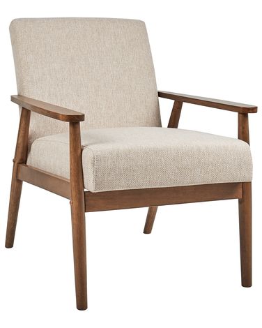 Fauteuil ESRUM Tissu Marron foncé/beige