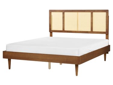 Bed Rotan AURAY 160 x 200 cm Bruin