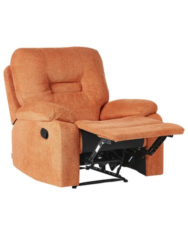 Fauteuil inclinable BERGEN Repose-pieds inclus Tissu Orange