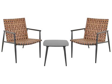 Bistroset ZIRIA PE rotan Bruin