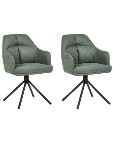 Set van 2 eetkamerstoelen draaibaar MIRA Stof Groen