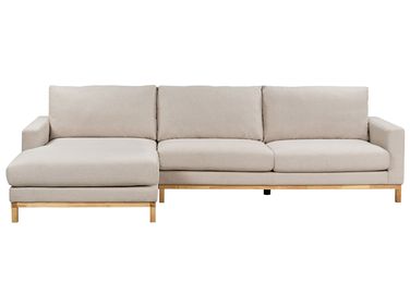 Canapé d'angle 4 places SIGGARD Tissu Beige Côté droit