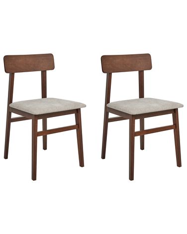 Set van 2 eetkamerstoelen STACY Hout Taupe