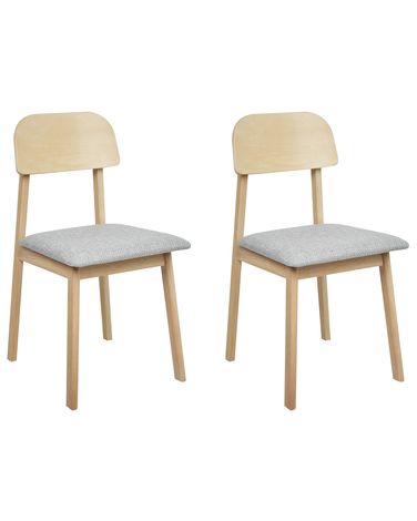 Set van 2 eetkamerstoelen SCANDIA Hout Lichtgrijs