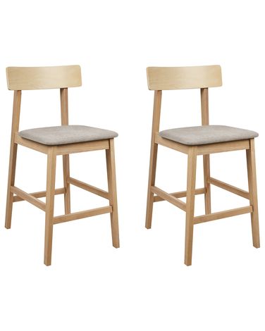 Set van 2 barstoelen ISANTI Hout Lichtbruin/taupe