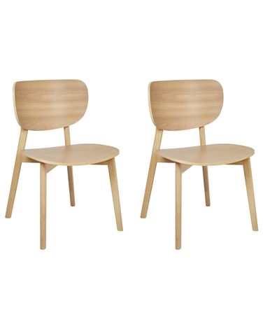 Set van 2 eetkamerstoelen OVERLY Hout Lichtbruin