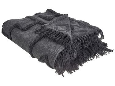 Plaid CHACK Katoen 200 x 220 cm Donkergrijs
