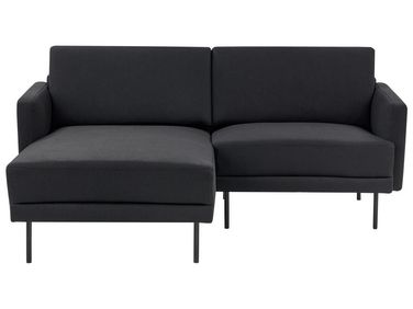 Canapé d'angle 2 places BREDA Tissu Noir Côté droit