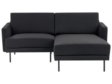 Canapé d'angle 2 places BREDA Tissu Noir Côté gauche