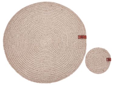12 Piece Placemats and Coasters Set BUSHMINT Jute Natural
