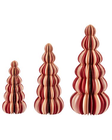 Set van 3 figuren DHAULAGIRI Kerstboom 15/20/25 cm Rood