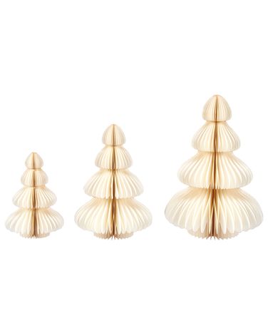 Set van 3 figuren NILGIRI Kerstboom 15/20/25 cm Beige