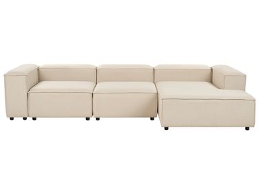 Canapé d'angle modulable 4 places ARDAL Tissu Beige Côté gauche