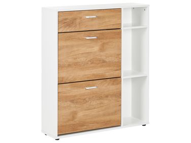Shoe Storage Cabinet MACKAY Light Brown/ White