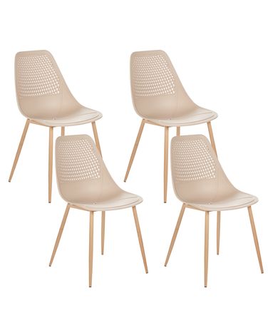 Set van 4 eetkamerstoelen HAZELTON Beige
