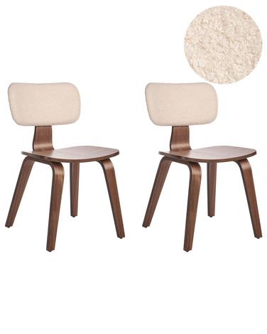 Set van 2 eetkamerstoelen LUCINDA Hout Donkerbruin