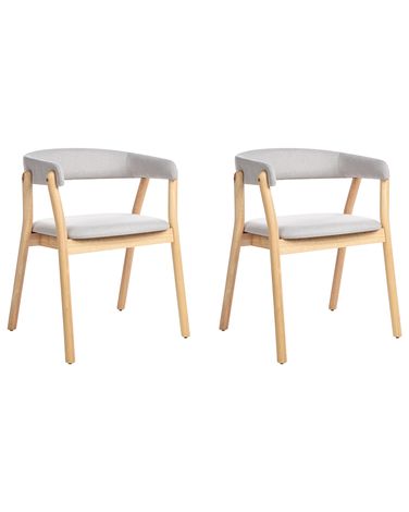 Set van 2 eetkamerstoelen MYLO Stof Lichtbruin/grijs