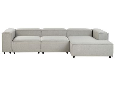Canapé d'angle modulable 4 places ARDAL Tissu Gris clair Côté gauche
