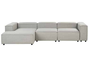 Canapé d'angle modulable 4 places ARDAL Tissu Gris clair Côté droit