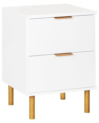 2 Drawer Bedside Table WALPOLE White