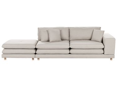 Sofa 2 Seater HEDEN Fabric Beige with Ottoman