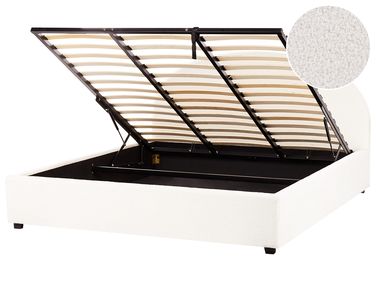 Ottoman Bed Boucle VAUCLUSE 180 x 200 cm (EU Super King) Off-White