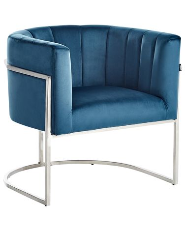 Fauteuil LARVIK Fluweel Blauw