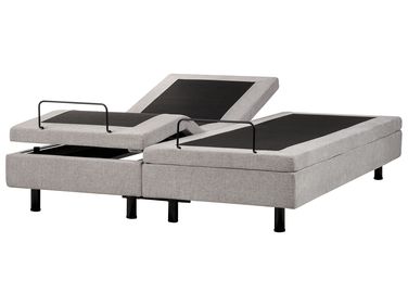 Adjustable Bed without Headboard Fabric CASTELLAN 160 x 200 cm (EU King Size) Light Grey