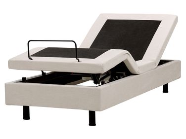 Adjustable Bed without Headboard Fabric CASTELLAN 80 x 200 cm (EU Small Single) Light Beige