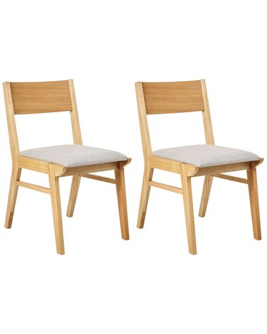 Set van 2 eetkamerstoelen ENOLA Hout Lichtbruin/lichtgrijs