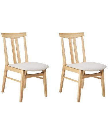 Set van 2 eetkamerstoelen AVALON Hout Lichtbeige